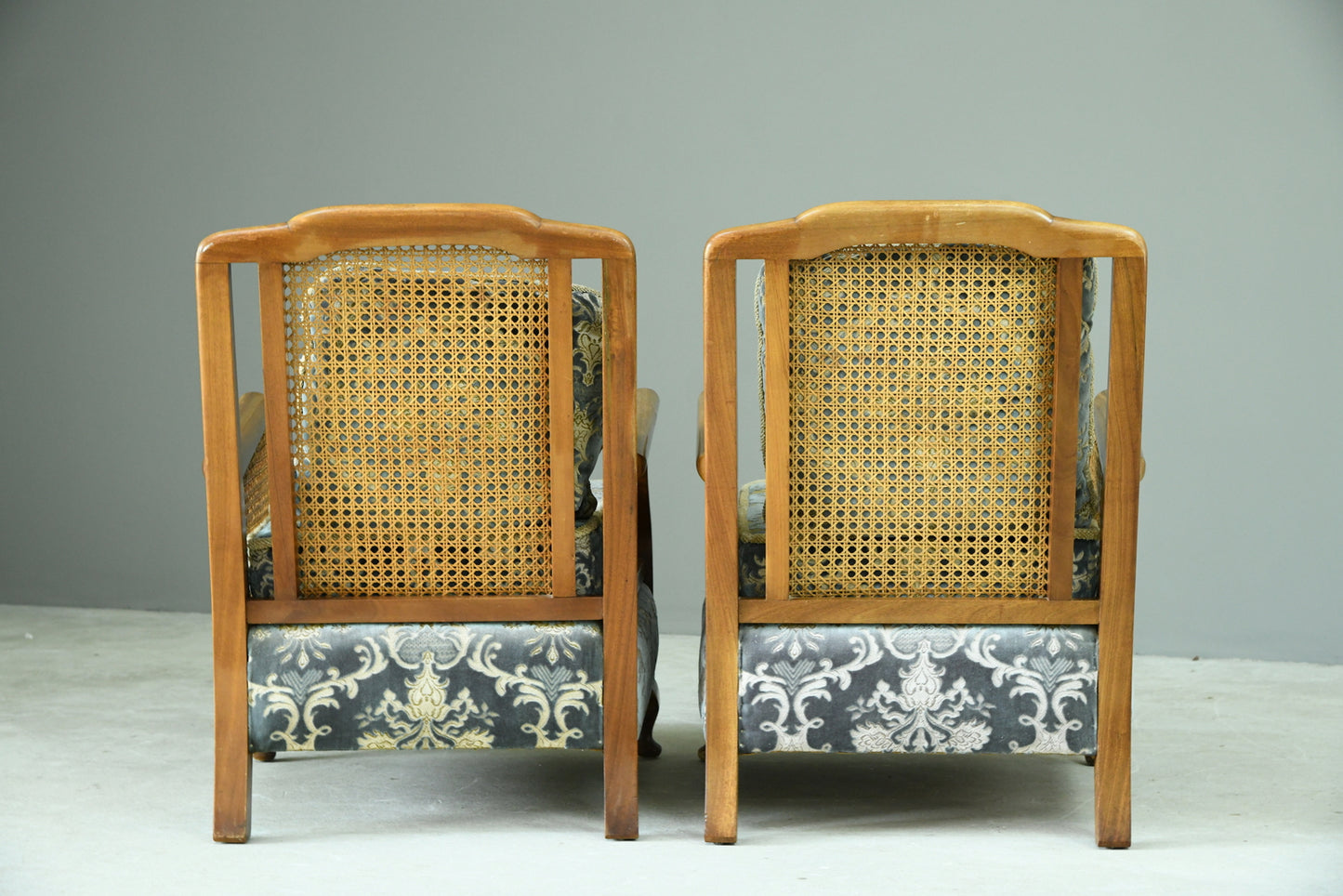 Pair Bergere Cane Armchairs