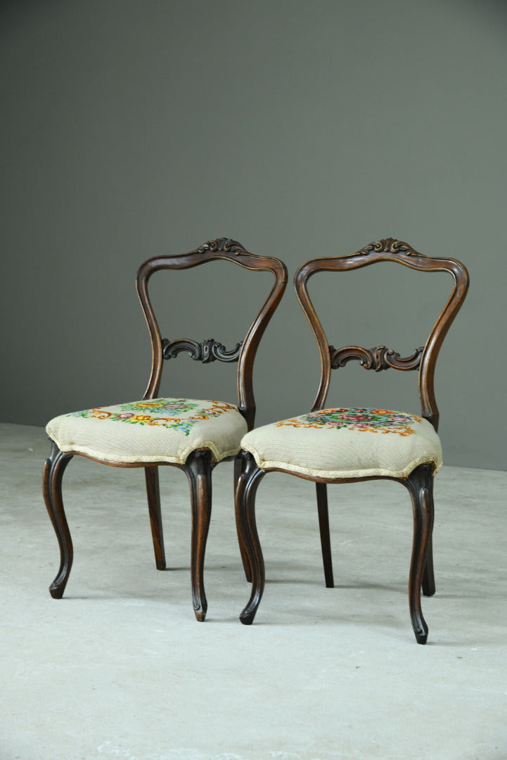 Pair Rosewood Dining Chairs