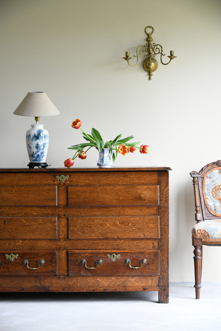 Early 18th Century Oak Mule Chest