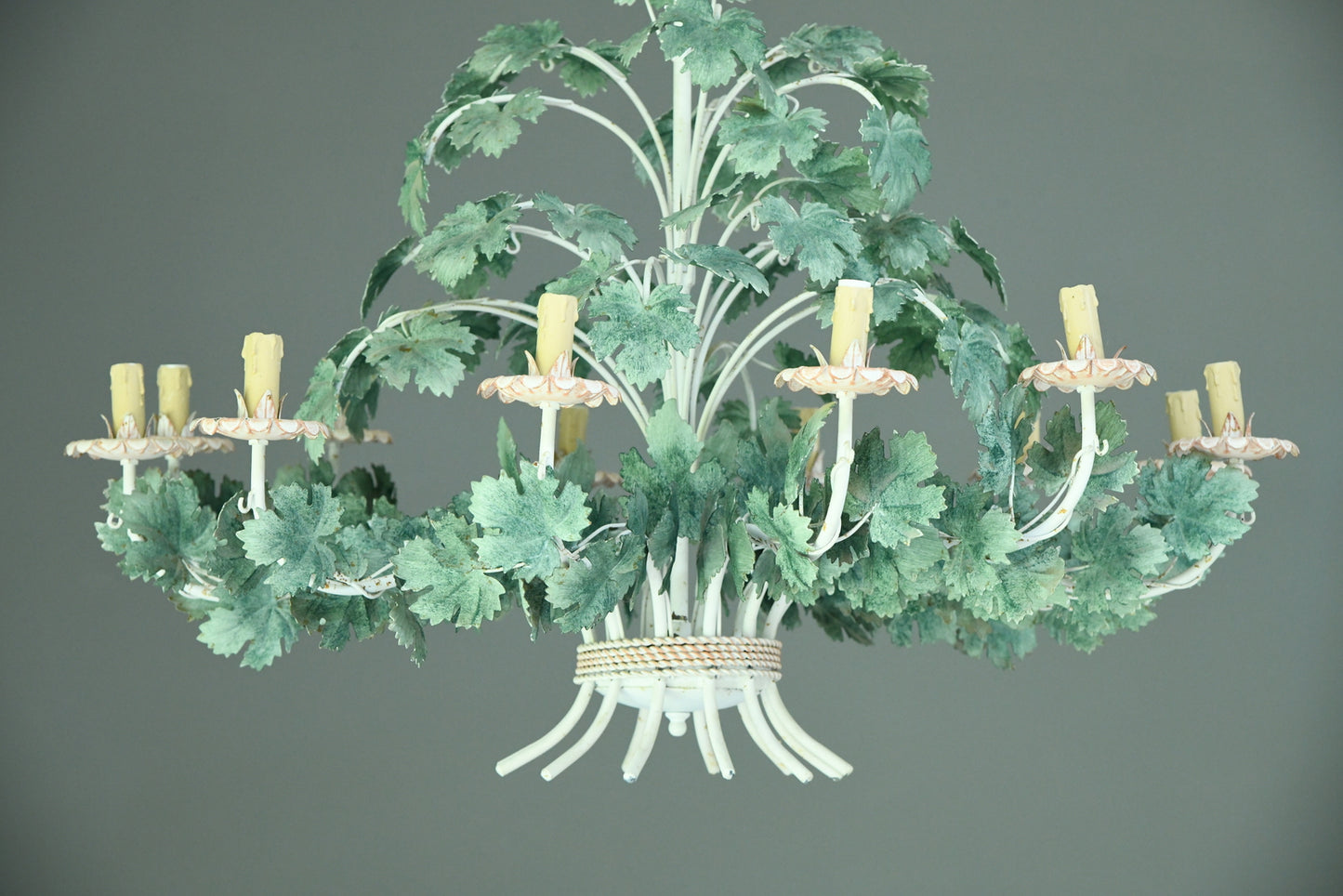 Large 12 Branch Toleware Style Chandelier