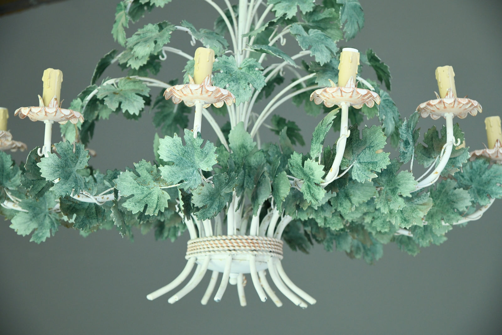 Large 12 Branch Toleware Style Chandelier