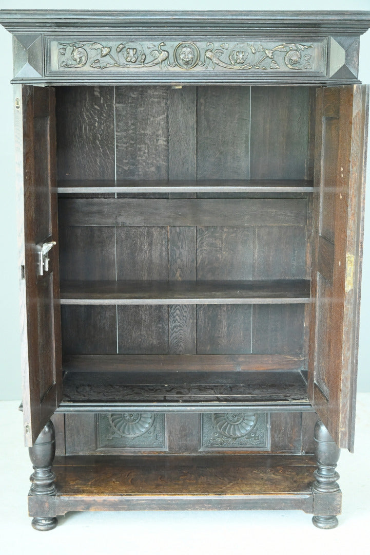 Antique Large Dark Oak Cupboard