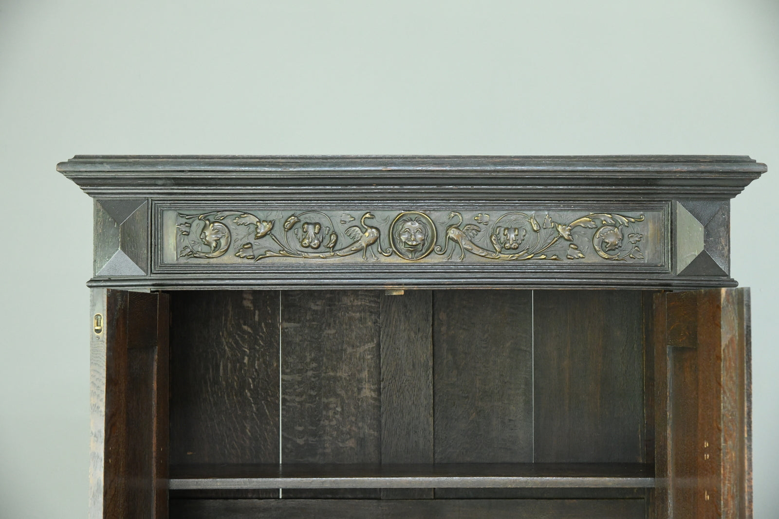 Antique Large Dark Oak Cupboard