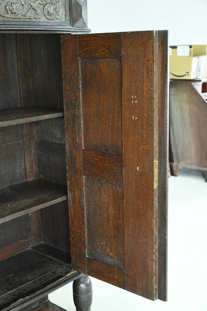 Antique Large Dark Oak Cupboard