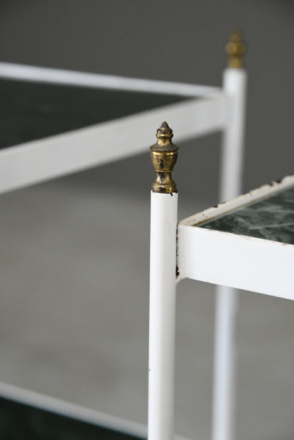 Pair Vintage Onyx Effect Bedside Tables