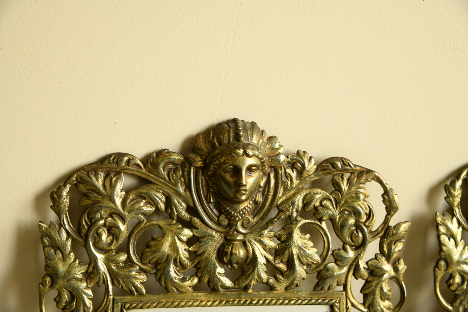 Pair Brass Wall Mirrors