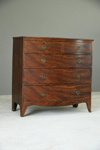 Antique Mahogany Bow Front Chest of Drawers