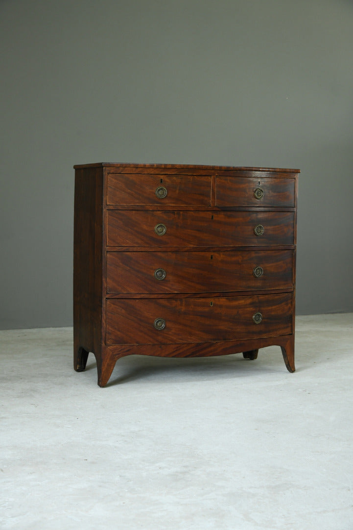 Antique Mahogany Bow Front Chest of Drawers