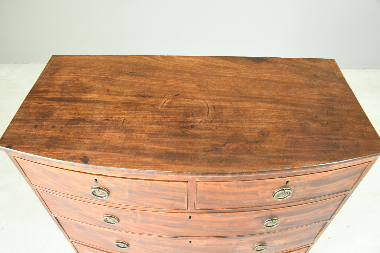 Antique Mahogany Bow Front Chest of Drawers