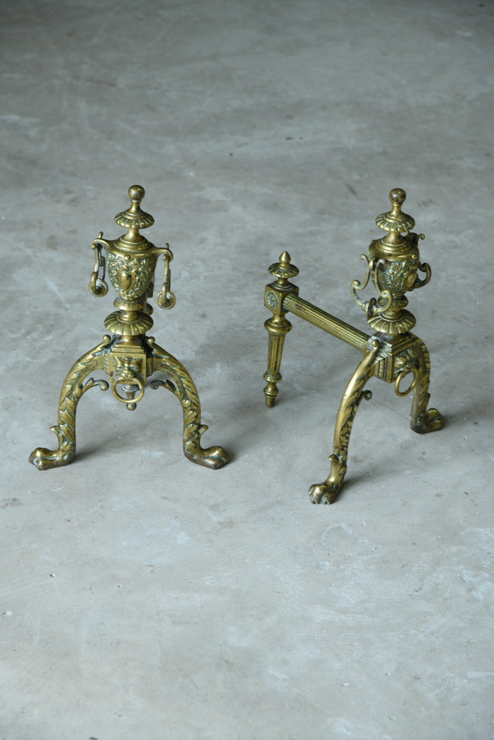 Pair Brass Fire Dogs