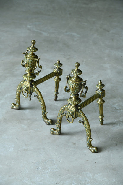 Pair Brass Fire Dogs