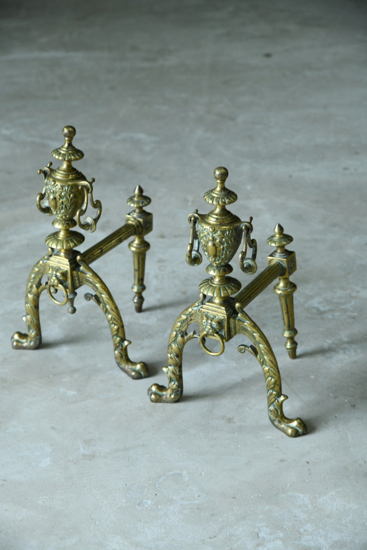 Pair Brass Fire Dogs