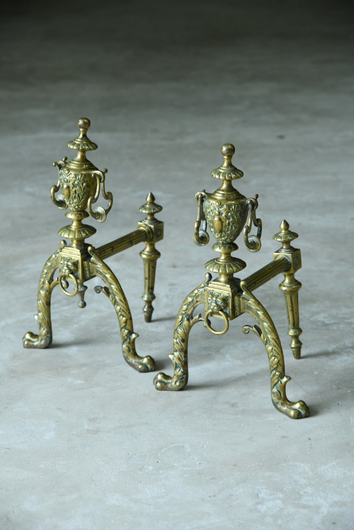 Pair Brass Fire Dogs