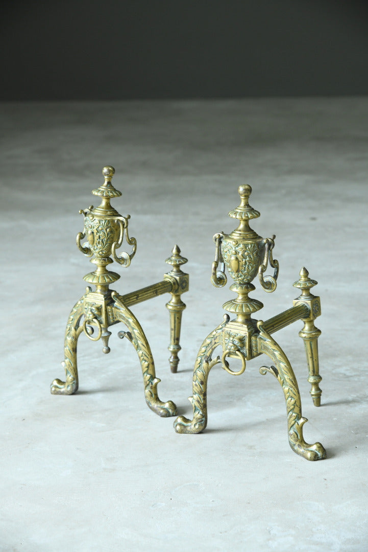 Pair Brass Fire Dogs