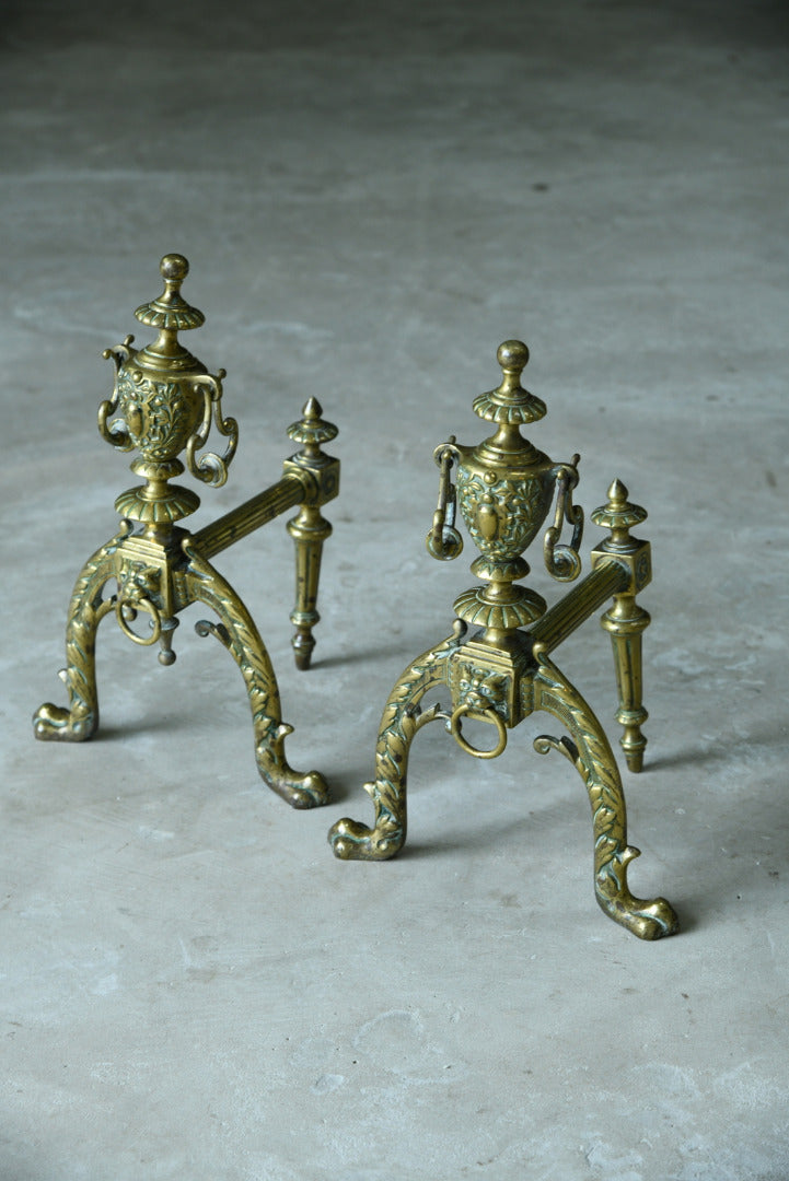 Pair Brass Fire Dogs