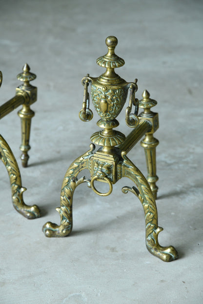 Pair Brass Fire Dogs