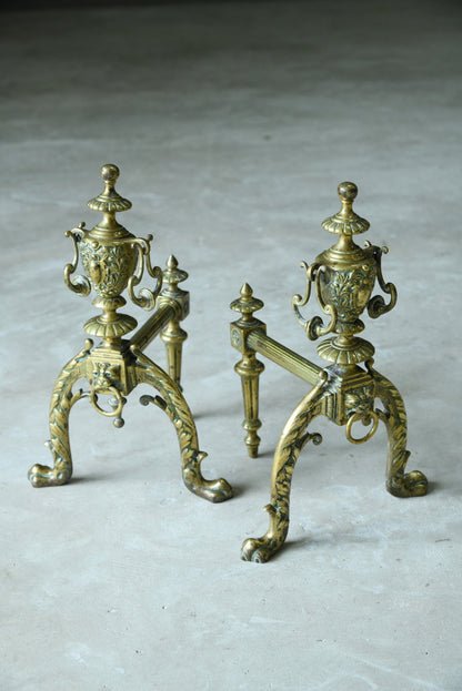 Pair Brass Fire Dogs