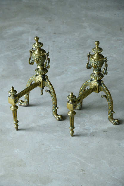 Pair Brass Fire Dogs