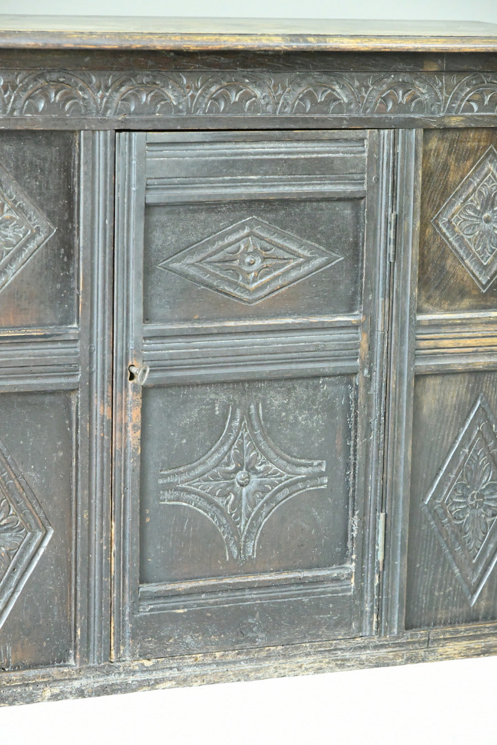 Small Carved Oak Cupboard