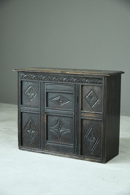 Small Carved Oak Cupboard