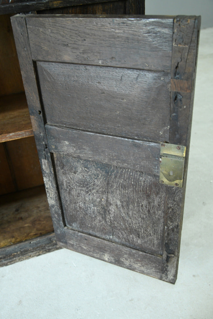 Small Carved Oak Cupboard