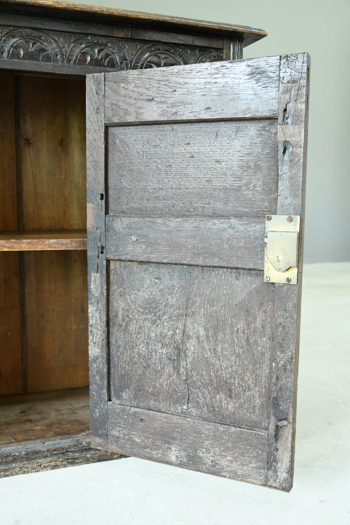 Small Carved Oak Cupboard