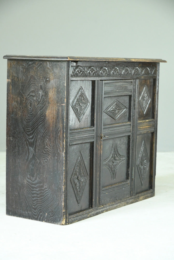 Small Carved Oak Cupboard