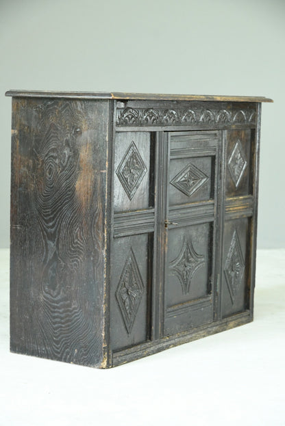 Small Carved Oak Cupboard