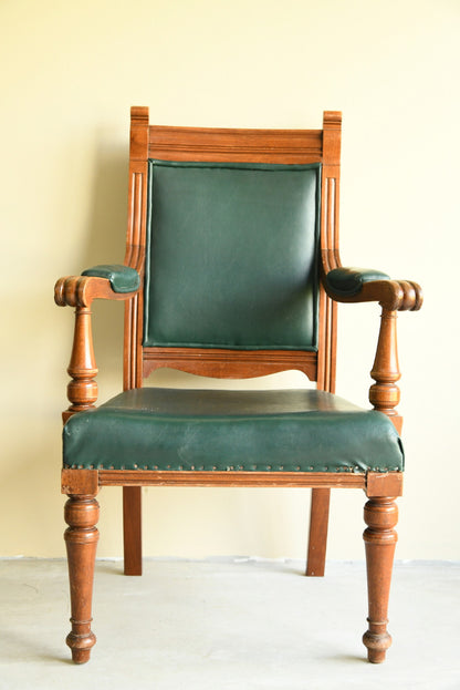 Antique Early 20th Century Edwardian Desk Office Side Hall Chair