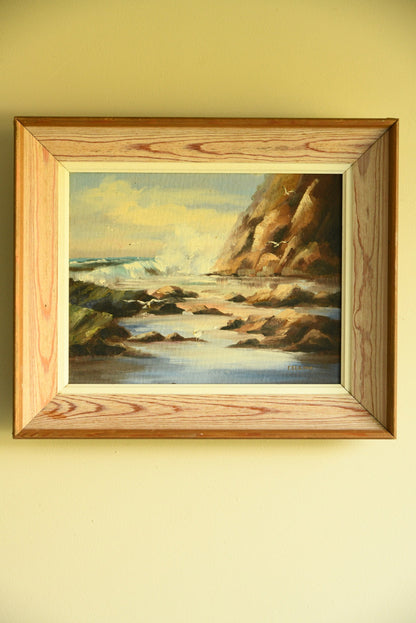 Seascape Oil On Board Painting