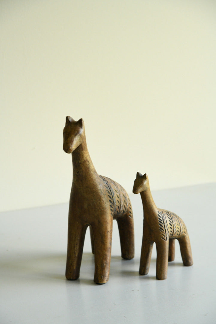 Pair Modern Ceramic Giraffe