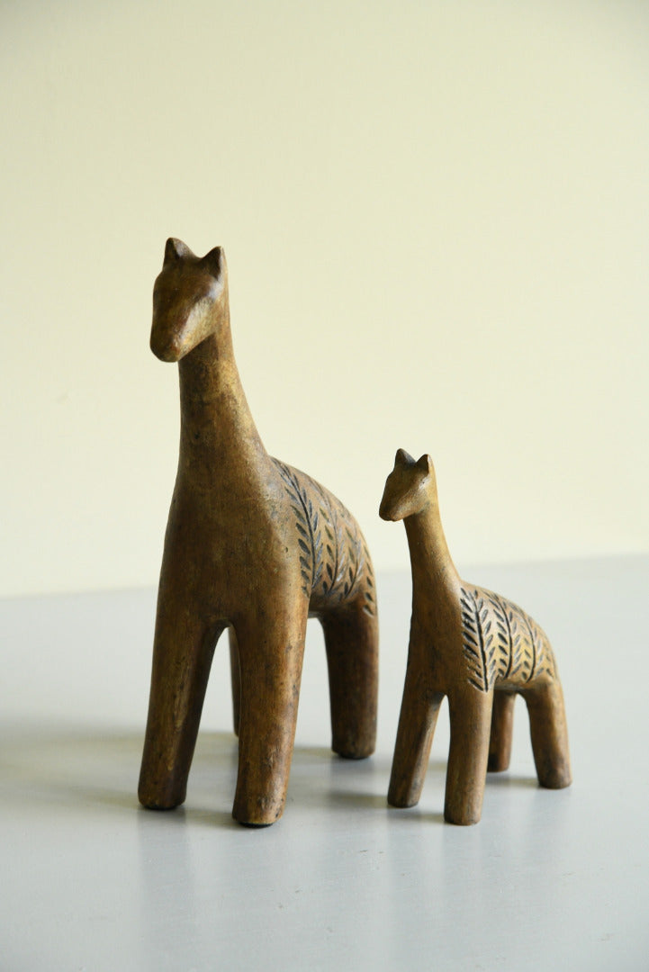 Pair Modern Ceramic Giraffe