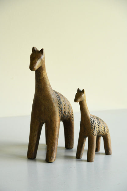 Pair Modern Ceramic Giraffe