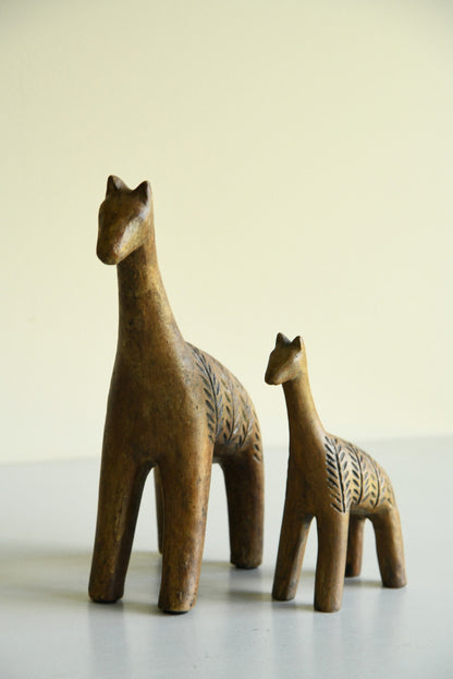 Pair Modern Ceramic Giraffe