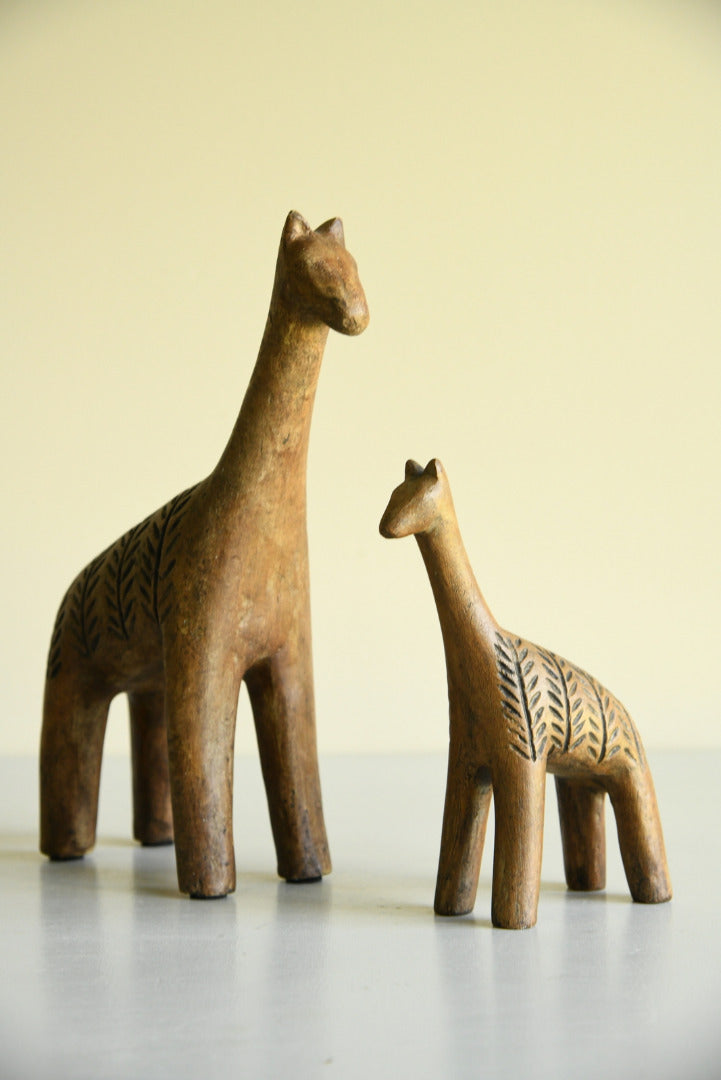 Pair Modern Ceramic Giraffe