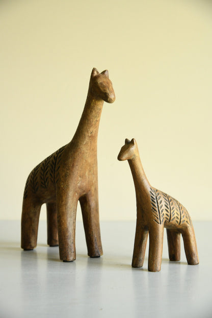 Pair Modern Ceramic Giraffe