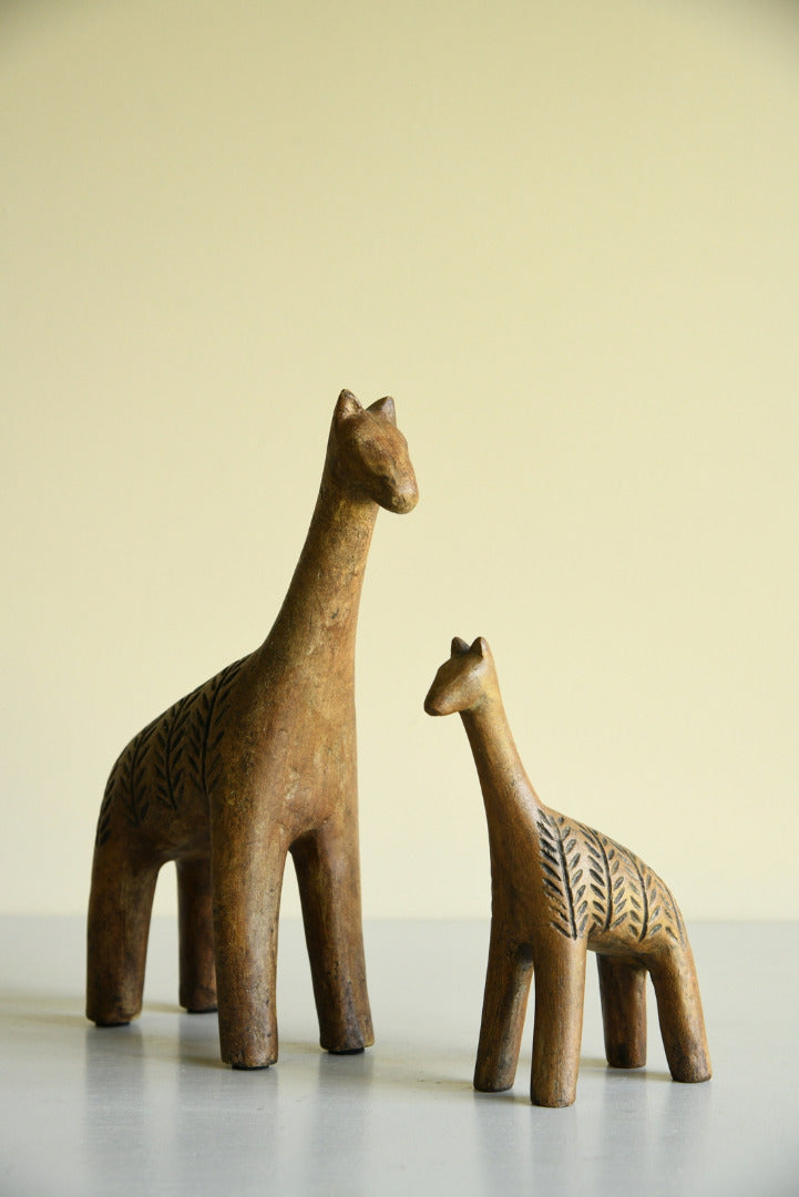 Pair Modern Ceramic Giraffe