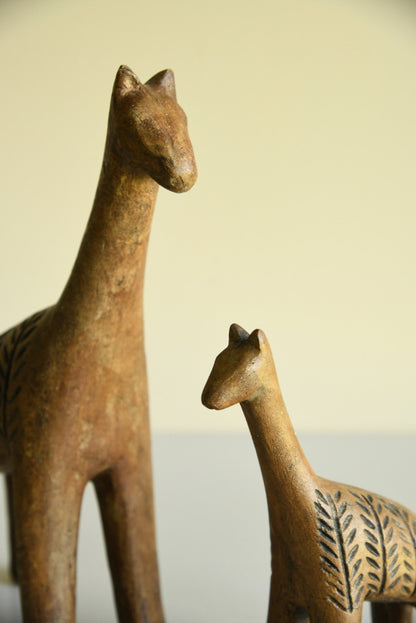 Pair Modern Ceramic Giraffe