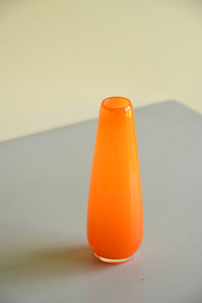 Small Retro Orange Glass Vase