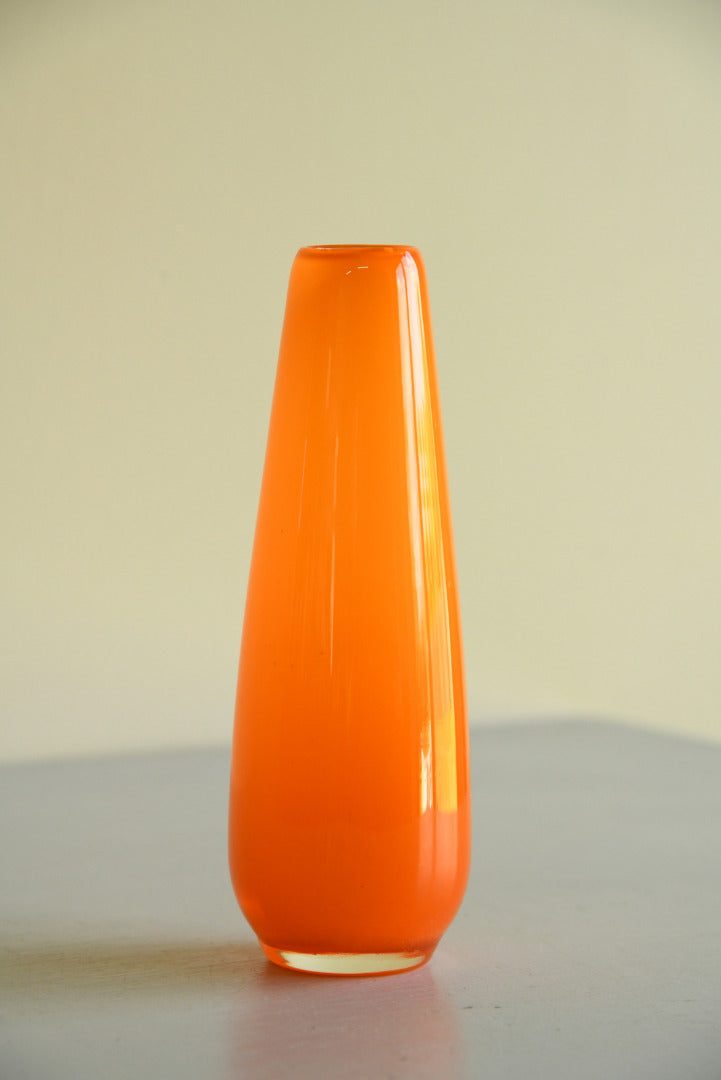 Small Retro Orange Glass Vase