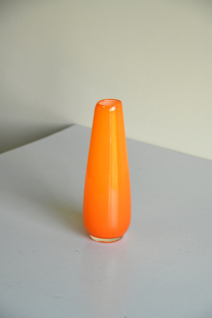 Small Retro Orange Glass Vase