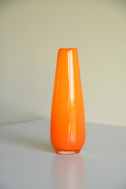 Small Retro Orange Glass Vase