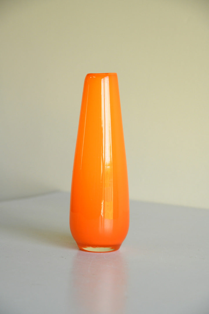 Small Retro Orange Glass Vase