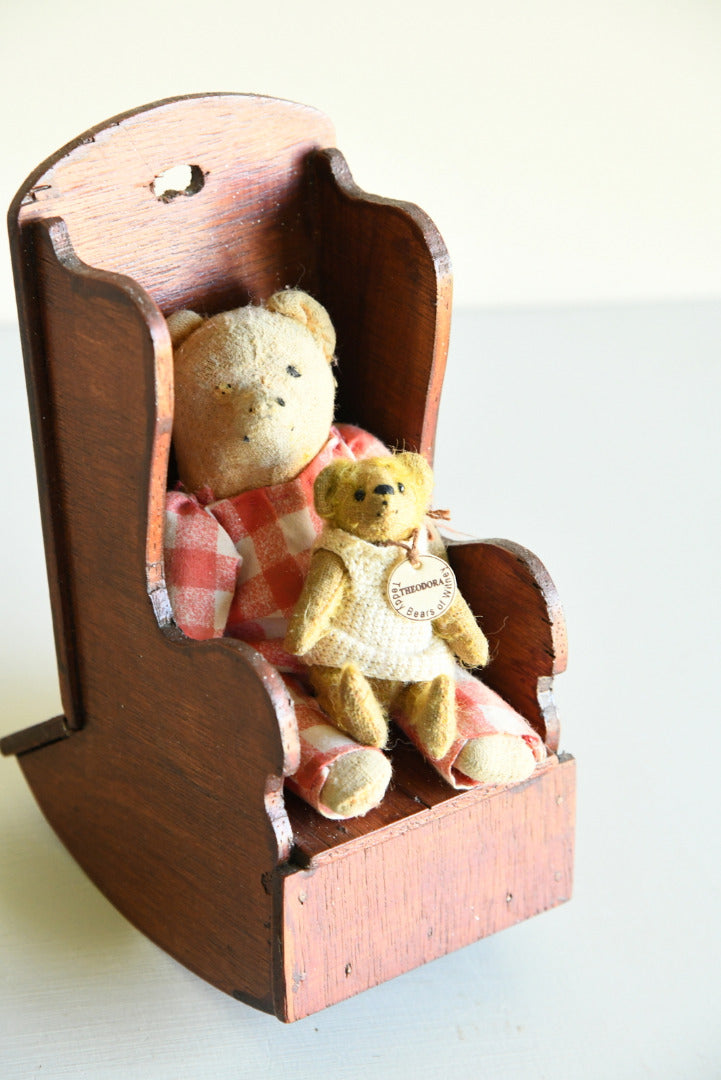 Vintage Teddies & Chair