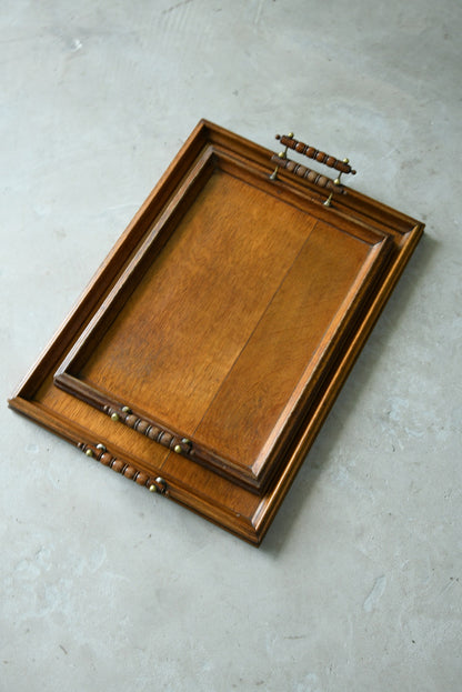 Pair Arts & Crafts Oak Trays