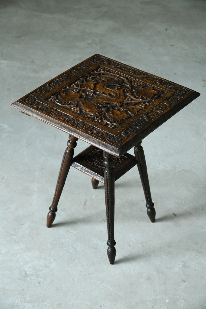 Small Eastern Carved Side Table