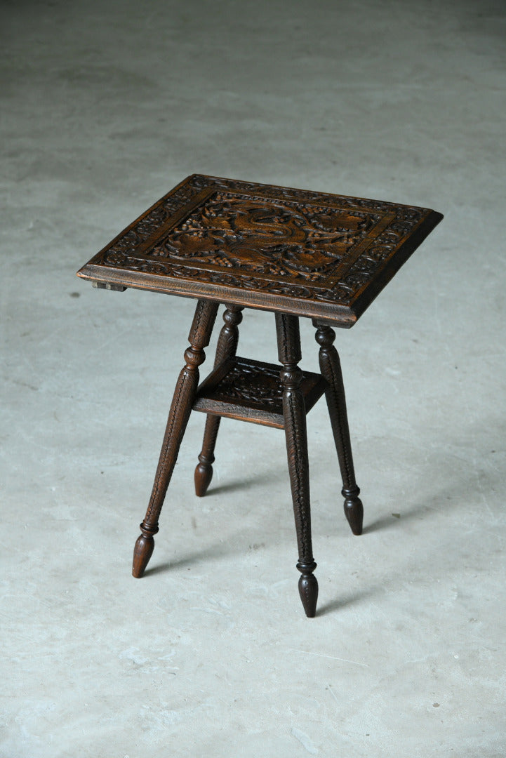 Small Eastern Carved Side Table