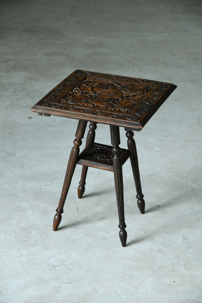 Small Eastern Carved Side Table