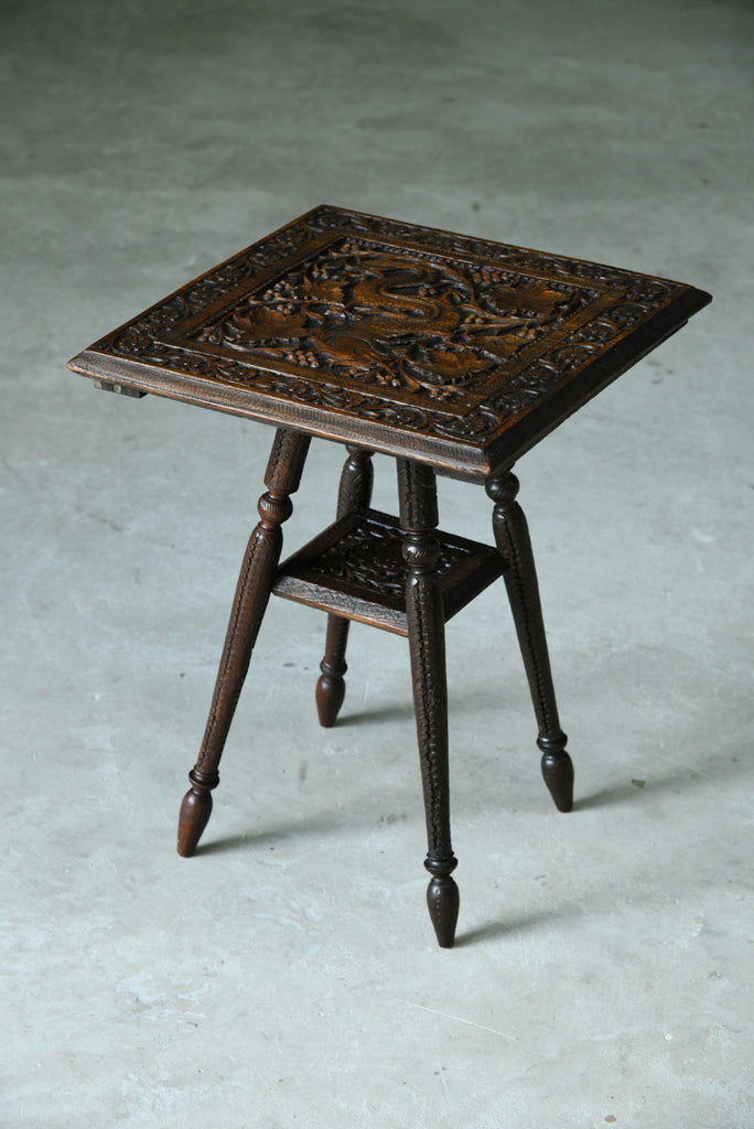 Small Eastern Carved Side Table