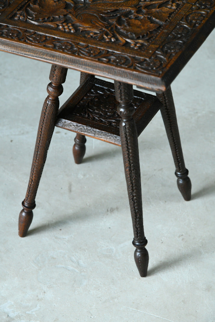 Small Eastern Carved Side Table